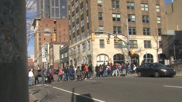 Dozens march to NC state capitol in support of immigrants facing deportation