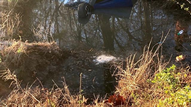 Crowd pitches in to rescue man from overturned car in creek