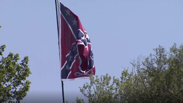 RAW VIDEO: Confederate flag flies in Alamance County