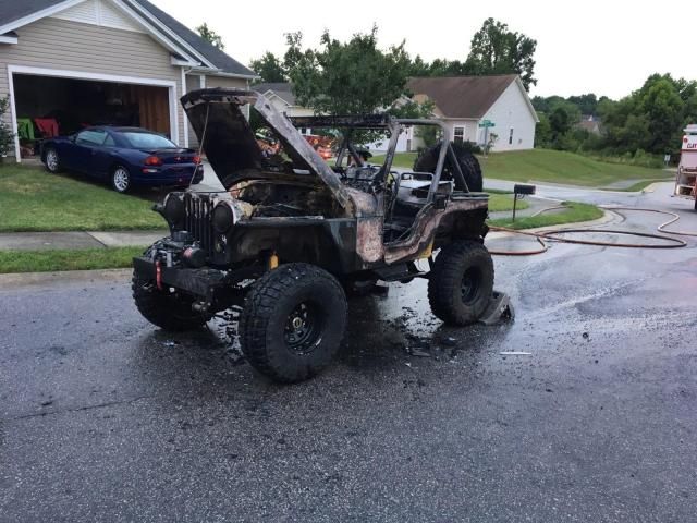 Man receives third-degree burns when Jeep catches fire near Clayton home