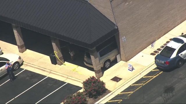 Raw video from Sky 5: SUV slams in north Raleigh building