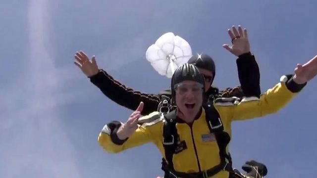 Elizabeth Gardner previews skydive jump today with Golden Knights
