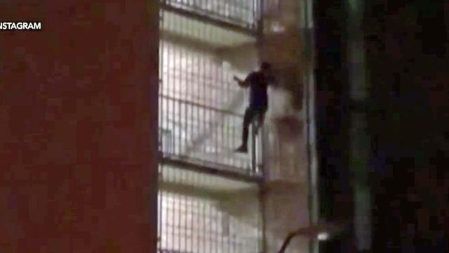 Students impressed by video of person climbing dorm building 