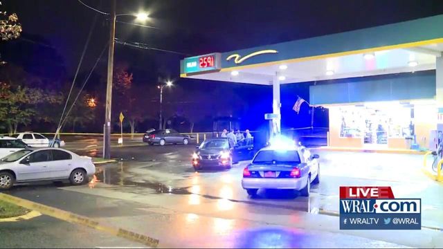 Gunshot victim found at Raleigh gas station