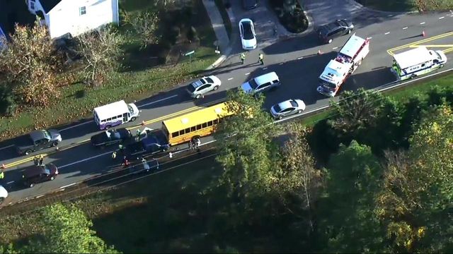 Kids witness school bus crash in Wake Forest