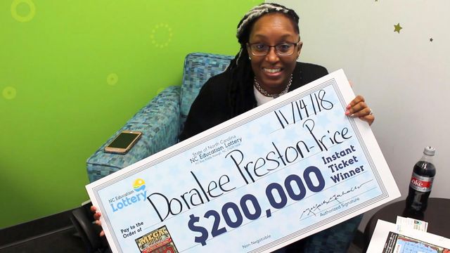 Raw: Fayetteville woman reacts to $200K lottery win