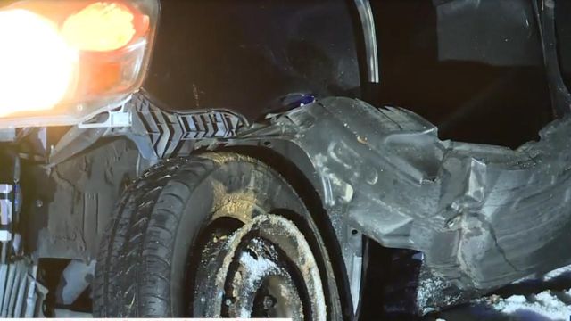 Woman injured in Tryon Road crash