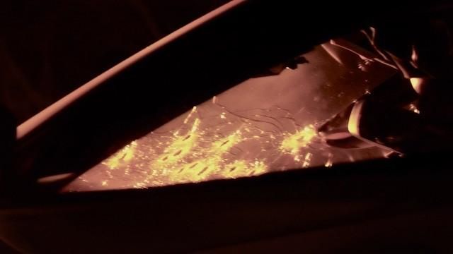 Bullet holes in trooper's vehicle