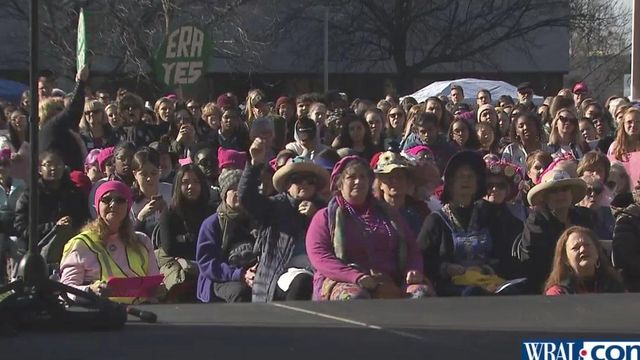 Crowds take to downtown street for Raleigh Women's March