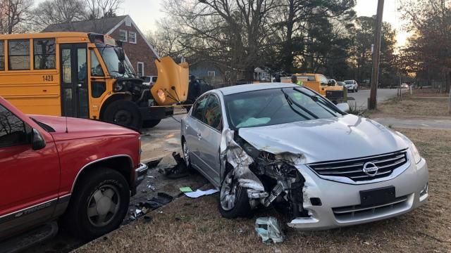 School bus collides with other cars in south Raleigh neighborhood ...