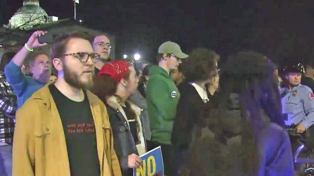 Dueling demonstrations held in downtown Raleigh
