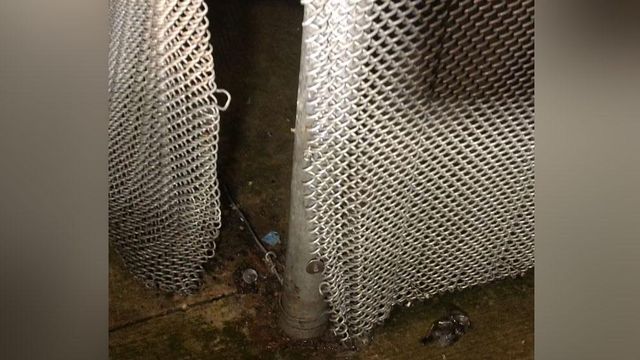 Raw: A look at the hole the inmates created in the fence