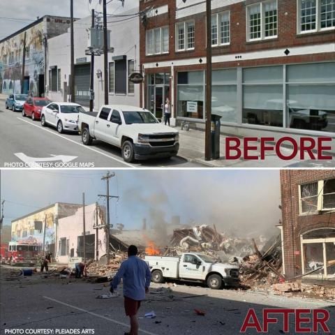 Durham explosion: Before and after