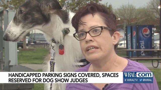 Disabled woman upset after handicapped parking spaces are reserved for dog show judges