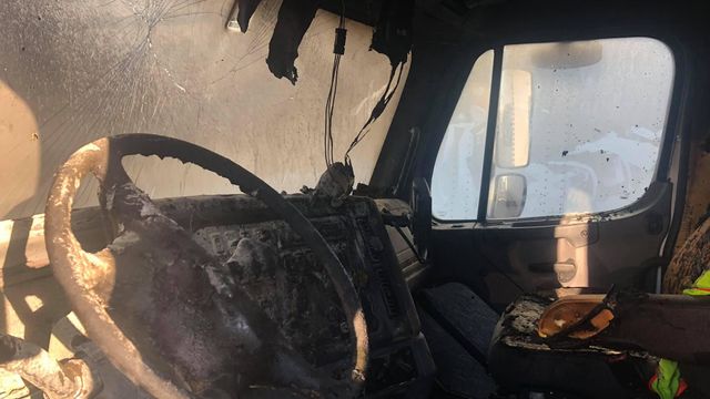 2 men burned in truck fire off I-95