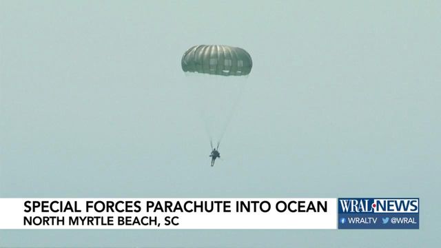 Splash landing: Special Forces parachute into water off Myrtle Beach