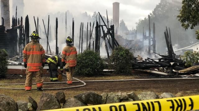 Large Apex home destroyed in fire near Chatham County