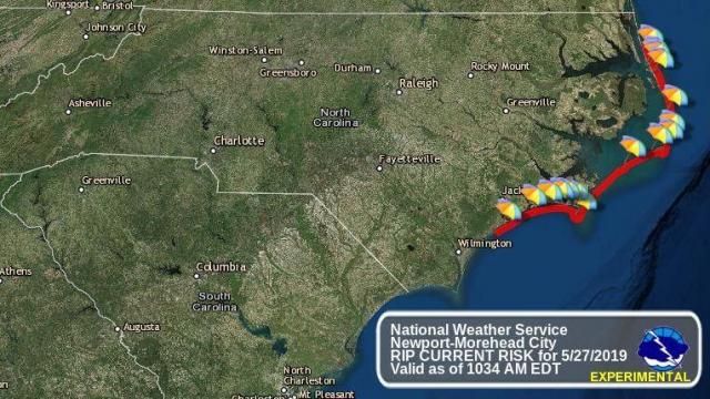 Rip current risk