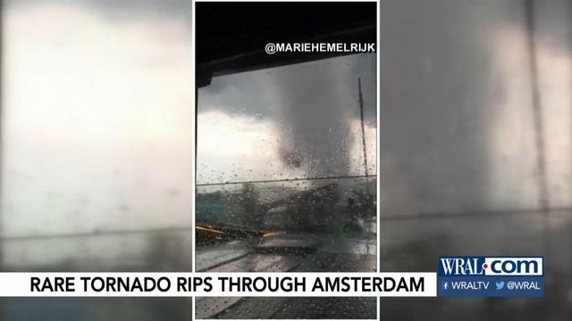 Don't see this often: Rare tornado sweeps through Amsterdam
