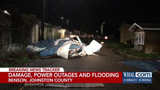 Storm damage, power outages reported in Benson