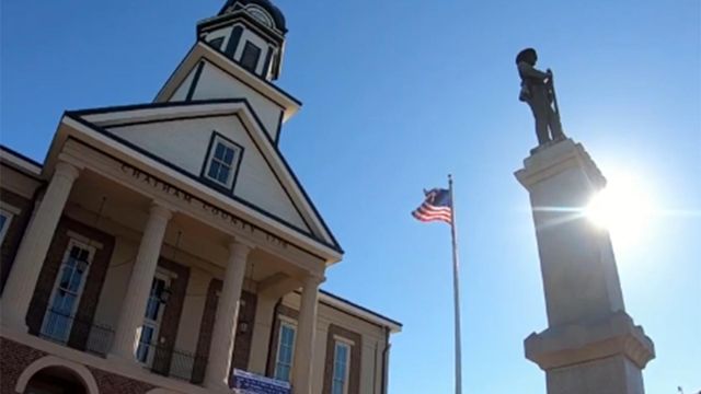 Confederate statue on way out at Chatham courthouse