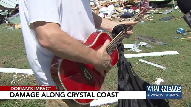 RV park damaged, but guitar survives storm