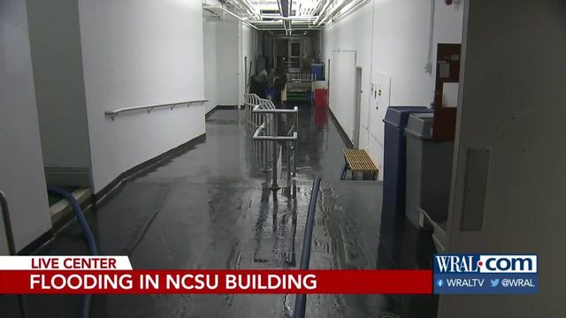 Burst pipe floods NCSU building