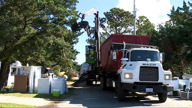 People continue cleaning up on Ocracoke Island