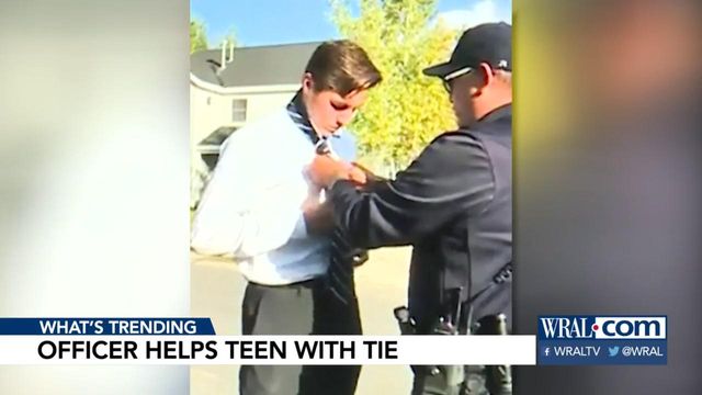 Video of Utah officer helping teen with tie goes viral