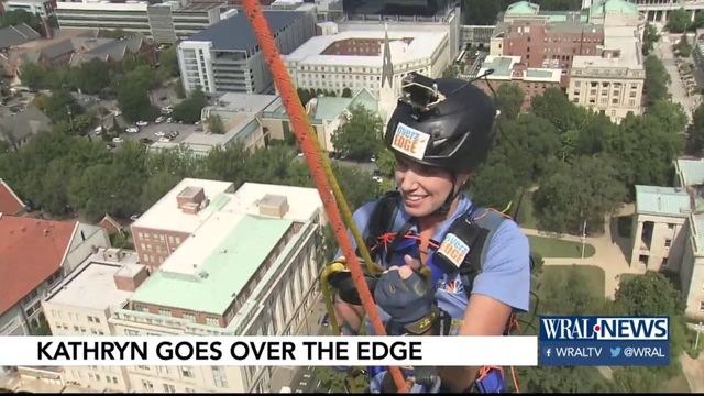 Kathryn Brown rappels Wells Fargo building for charity