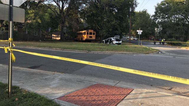 Durham school bus, police cruiser involved in Wednesday crash