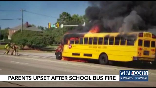 Parents want answers after Cary school bus catches fire