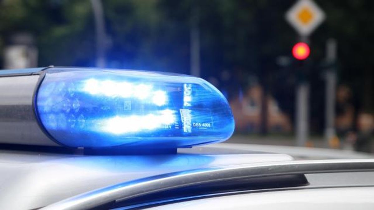 Police car, blue lights
