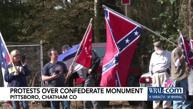 Protesters gather again in Pittsboro over Confederate statue