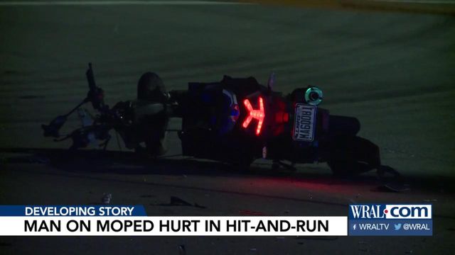 Moped rider hurt during hit-and-run collision in north Raleigh