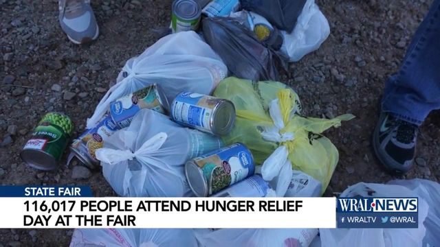 NC State Fair records fall for amount of food collected for needy, one-day attendance