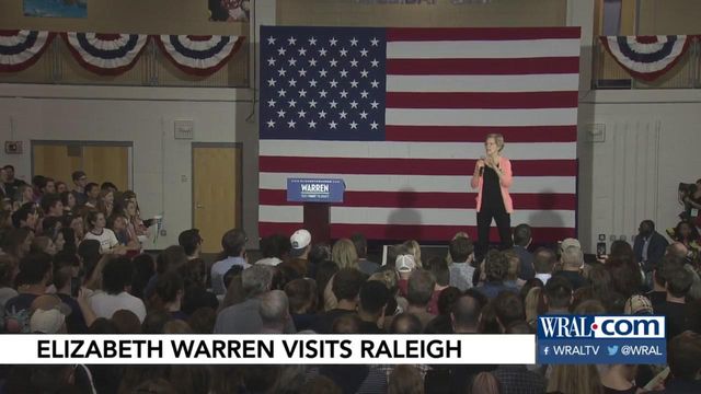Elizabeth Warren excites crowd during Raleigh campaign rally