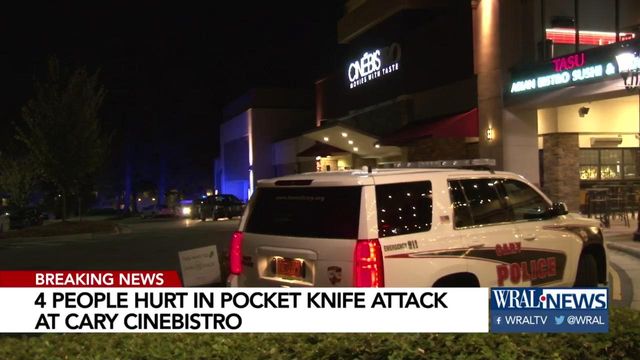 Four hurt in knife attack at Cary CineBistro