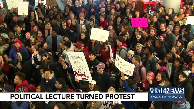 NC State protests flare over speeches by Kirk, Trump