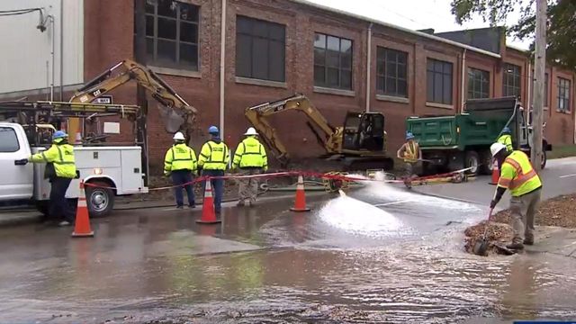 Six water main breaks delay morning commute in downtown Durham, nine reported overall