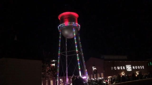 Rocky Mount Mills holds its second annual tower lighting