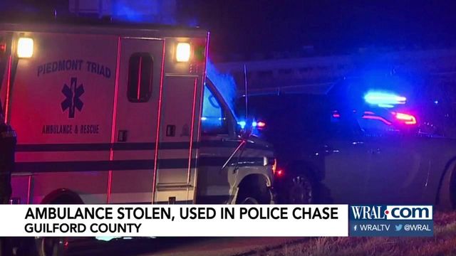 Man steals ambulance, leads police on chase in Guilford County