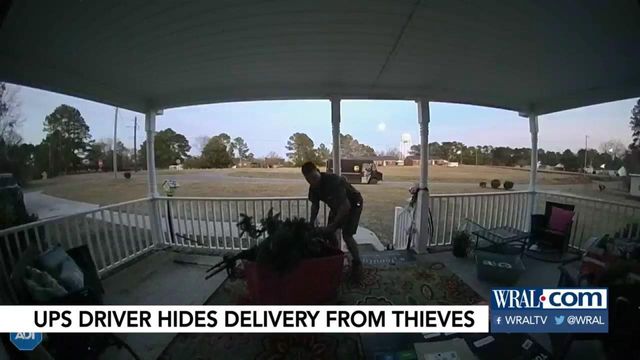 UPS driver hides package from thieves