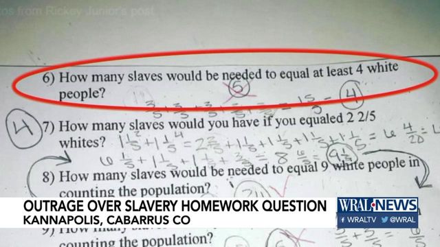 NC school system apologizes for school assignment about slaves