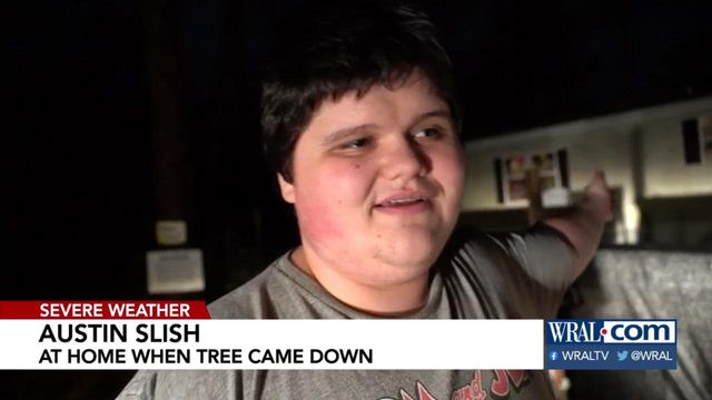 Tree crashes through roof of Sampson home, surprises teen