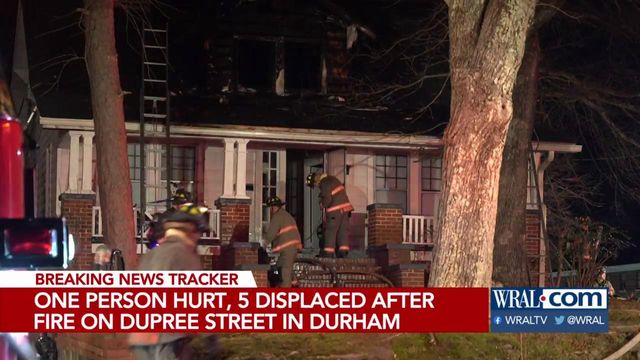 1 injured, 5 displaced after house fire in Durham
