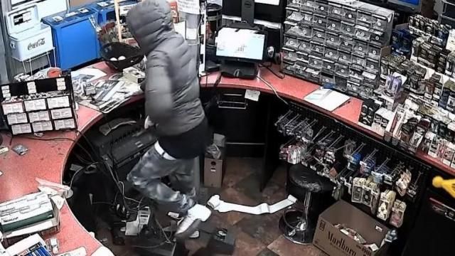 Surveillance video of the armed robbery of the Durham JoyMart