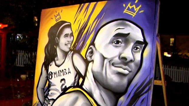 Mural by Raleigh artist pays respect to Kobe Bryant, daughter