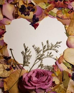 Janet Willis 100 days of art with petals from her mother's funeral