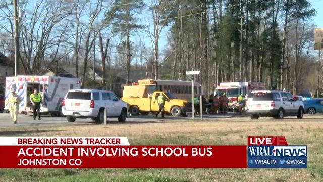 Injuries reported after school bus crash in Johnston County
